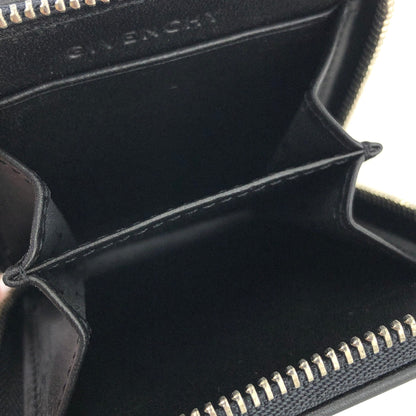 Givenchy Logo Stitch Leather Compact Wallet Mini Coin case Black Vintage Old 6dukrg
