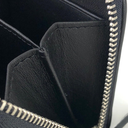 Givenchy Logo Stitch Leather Compact Wallet Mini Coin case Black Vintage Old 6dukrg