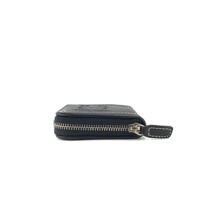 Givenchy Logo Stitch Leather Compact Wallet Mini Coin case Black Vintage Old 6dukrg