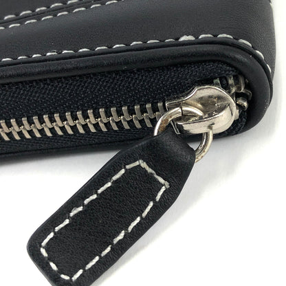 Givenchy Logo Stitch Leather Compact Wallet Mini Coin case Black Vintage Old 6dukrg