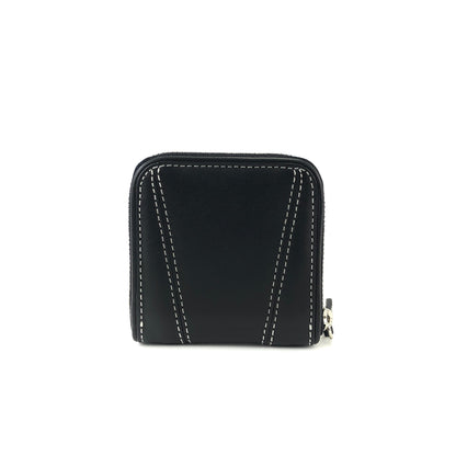 Givenchy Logo Stitch Leather Compact Wallet Mini Coin case Black Vintage Old 6dukrg