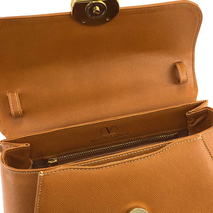 VALENTINO GARAVANI Logo Handbag Shoulder bag Brown Vintage Old 6juf2a