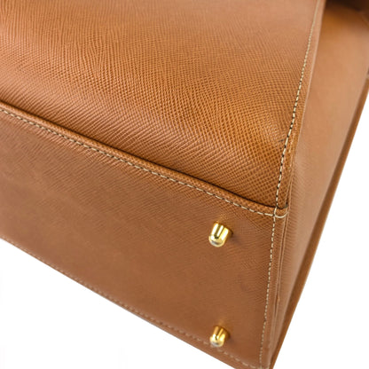 VALENTINO GARAVANI Logo Handbag Shoulder bag Brown Vintage Old 6juf2a