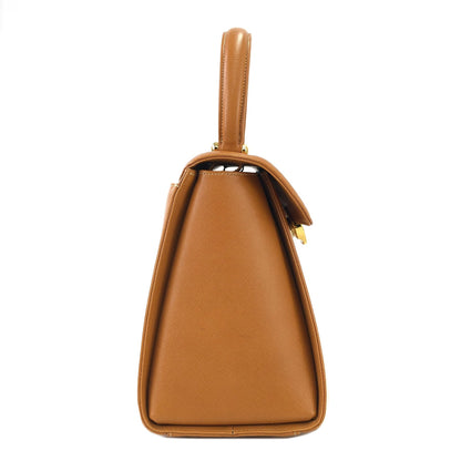 VALENTINO GARAVANI Logo Handbag Shoulder bag Brown Vintage Old 6juf2a