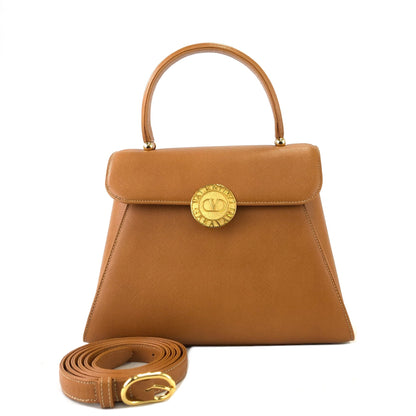 VALENTINO GARAVANI Logo Handbag Shoulder bag Brown Vintage Old 6juf2a