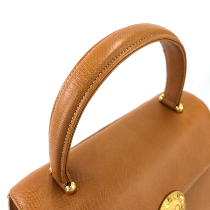 VALENTINO GARAVANI Logo Handbag Shoulder bag Brown Vintage Old 6juf2a