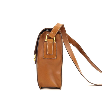 CELINE Gancini Square Shoulder bag Camel Old Celine Vintage 6tmkvk