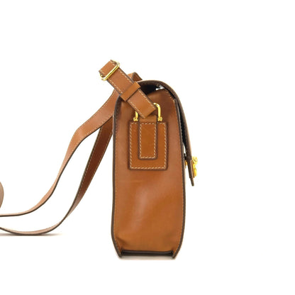 CELINE Gancini Square Shoulder bag Camel Old Celine Vintage 6tmkvk