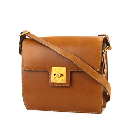 CELINE Gancini Square Shoulder bag Camel Old Celine Vintage 6tmkvk
