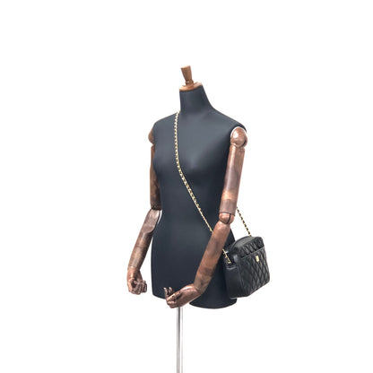 GIVENCHY 標誌絎縫皮革鏈單肩包 黑色 復古 舊款 aw5cyu