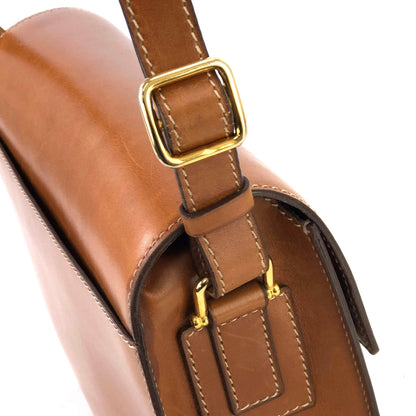 CELINE Gancini Square Shoulder bag Camel Old Celine Vintage 6tmkvk