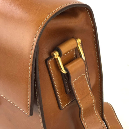 CELINE Gancini Square Shoulder bag Camel Old Celine Vintage 6tmkvk