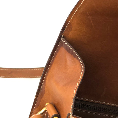 CELINE Gancini Square Shoulder bag Camel Old Celine Vintage 6tmkvk