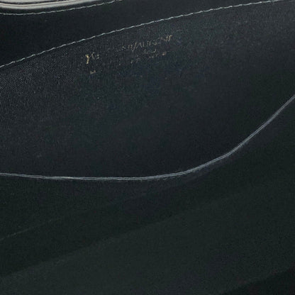 Yves Saint Laurent canvas leather switching handbag beige black vintage old upyt6w