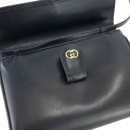 GUCCI GG logo Shoulder bag Navy Vintage Old Gucci tverfu