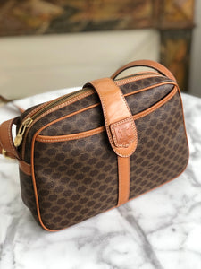 CELINE Macadam Blason Shoulder Bag Brown Vintage Old Celine s42rhm