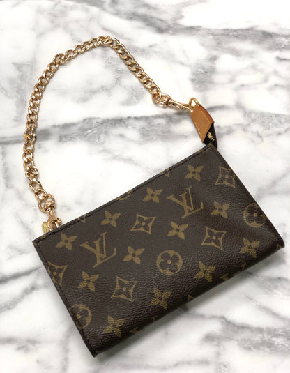 LOUIS VUITTON Monogram Chain strap Minibag Handbag Brown Vintage Old 43dna5