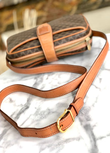 CELINE Macadam Blason Shoulder Bag Brown Vintage Old Celine s42rhm
