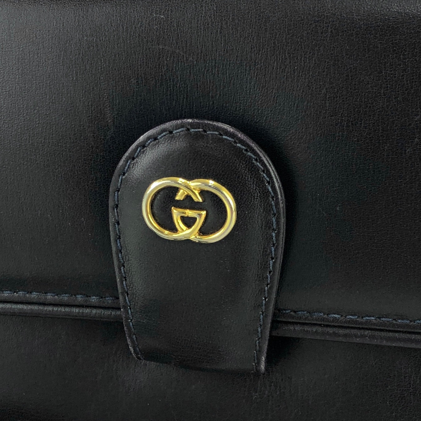 GUCCI GG logo Shoulder bag Navy Vintage Old Gucci tverfu