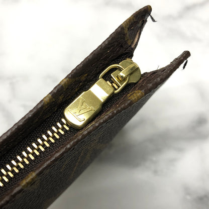 LOUIS VUITTON Monogram Chain strap Minibag Handbag Brown Vintage Old 43dna5