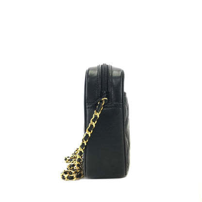 GIVENCHY 標誌絎縫皮革鏈單肩包 黑色 復古 舊款 aw5cyu