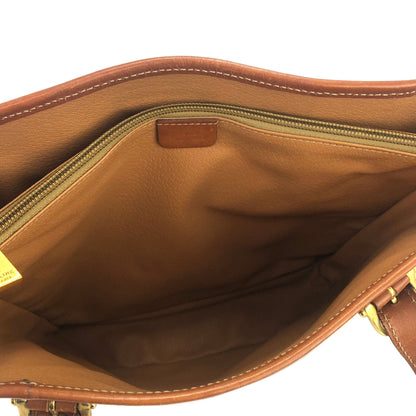 CELINE Macadam Blason embossed Bucket bag Totebag Brown Vintage Old h3ucjs