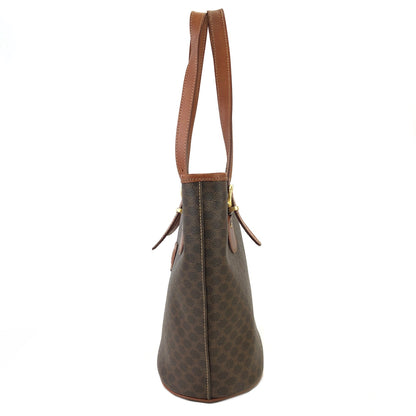 CELINE Macadam Blason embossed Bucket bag Totebag Brown Vintage Old h3ucjs