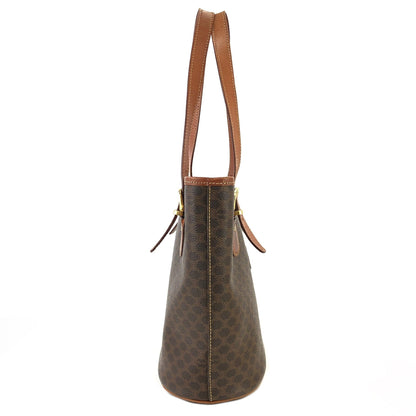 CELINE Macadam Blason embossed Bucket bag Totebag Brown Vintage Old h3ucjs