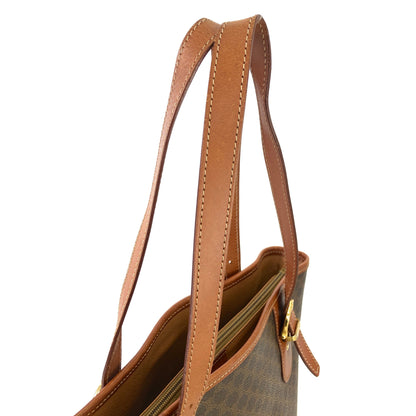 CELINE Macadam Blason embossed Bucket bag Totebag Brown Vintage Old h3ucjs