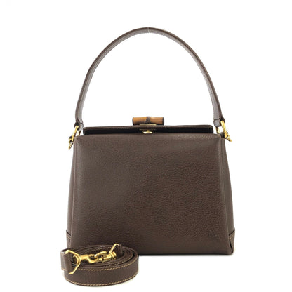 GUCCI Bamboo Turn lock Two-way Handbag Shoulder bag Brown Vintage Old GUCCI cggk5v