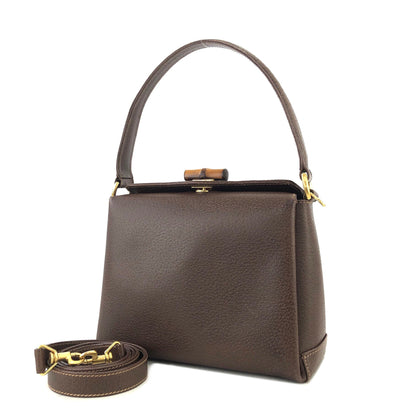 GUCCI Bamboo Turn lock Two-way Handbag Shoulder bag Brown Vintage Old GUCCI cggk5v