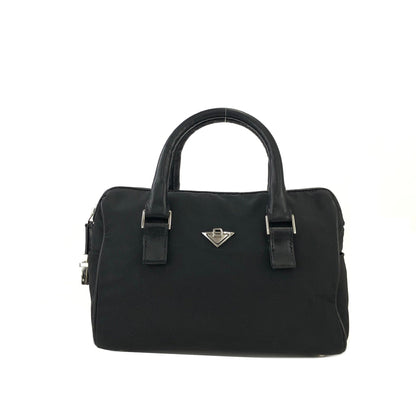 Bottega Veneta Logo Nylon Handbag Mini Boston bag Black Vintage Old dkdbsa