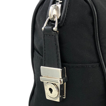 Bottega Veneta Logo Nylon Handbag Mini Boston bag Black Vintage Old dkdbsa