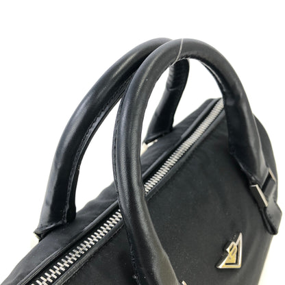 Bottega Veneta Logo Nylon Handbag Mini Boston bag Black Vintage Old dkdbsa