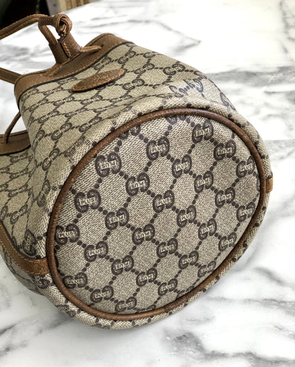 GUCCI GG plus Drawstring Small Shoulder bag Beige Old gucci Vintage vzc572