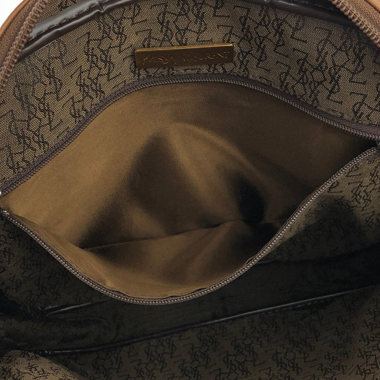 Yves Saint Laurent Logo Shoulder bag Totebag Brown Vintage Old ucwfs4