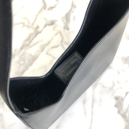 PRADA Leather Asymmetry Hobobag Handbag Black Vintage Old m55pkm