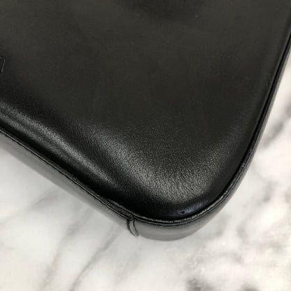 PRADA Leather Asymmetry Hobobag Handbag Black Vintage Old m55pkm