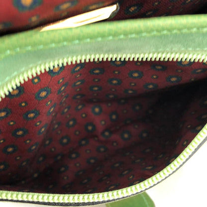 LOEWE Anagram embossed Suede Round Shoulder bag Green Vintage Old dkjysw