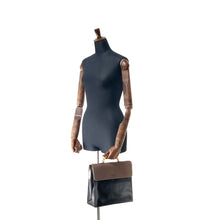 Load image into Gallery viewer, LOEWE Velazquez Logo Suede Leather Metal Handle 2way Shoulder bag Handbag Brown Black Vintage old 4h22hz
