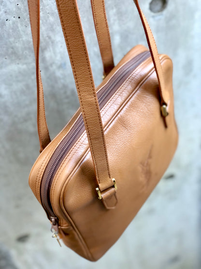 Yves Saint Laurent Logo Shoulder bag Totebag Brown Vintage Old ucwfs4