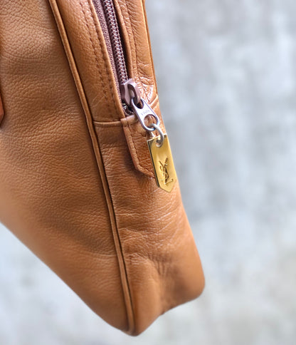 Yves Saint Laurent Logo Shoulder bag Totebag Brown Vintage Old ucwfs4