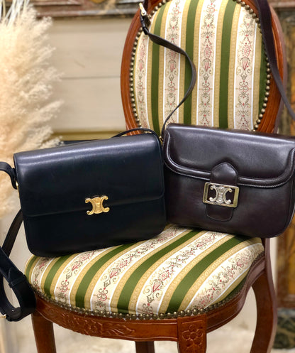 CELINE Blason Triomphe Shoulder bag Brown Old CELINE vintage 85uiw4