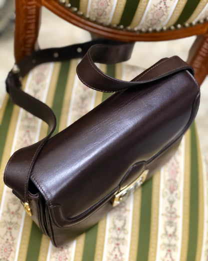 CELINE Blason Triomphe Shoulder bag Brown Old CELINE vintage 85uiw4