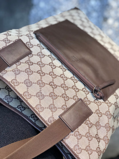 GUCCI GG canvas Tote bag Beige Vintage Old Gucci 8va84t
