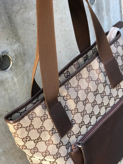 GUCCI GG canvas Tote bag Beige Vintage Old Gucci 8va84t