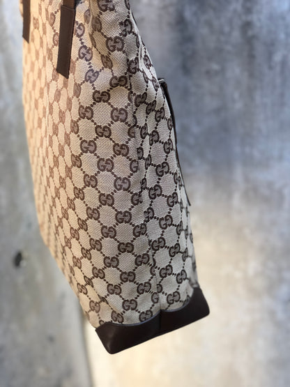GUCCI GG canvas Tote bag Beige Vintage Old Gucci 8va84t