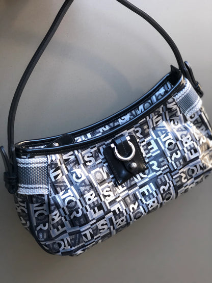 Salvatore Ferragamo 標誌圖案手提包 Hobobag 黑色復古舊 r8hxan