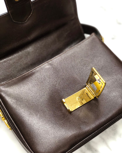 CELINE Blason Triomphe Shoulder bag Brown Old CELINE vintage 85uiw4