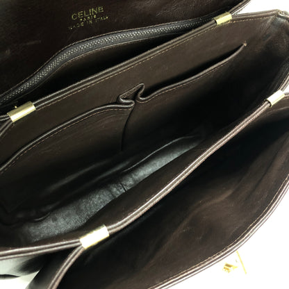 CELINE Blason Triomphe Shoulder bag Brown Old CELINE vintage 85uiw4